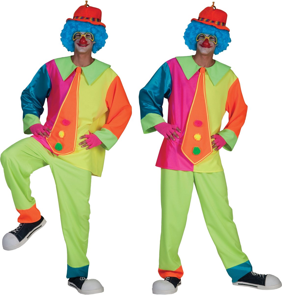 Clown & Nar Kostuum | Silly Billy | Man | Maat 52-54 | Carnaval kostuum | Verkleedkleding